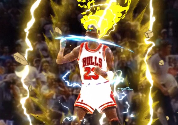 Michael Jordan Goes Super Saiyan After Hitting 'The Shot' | Total Pro Sports