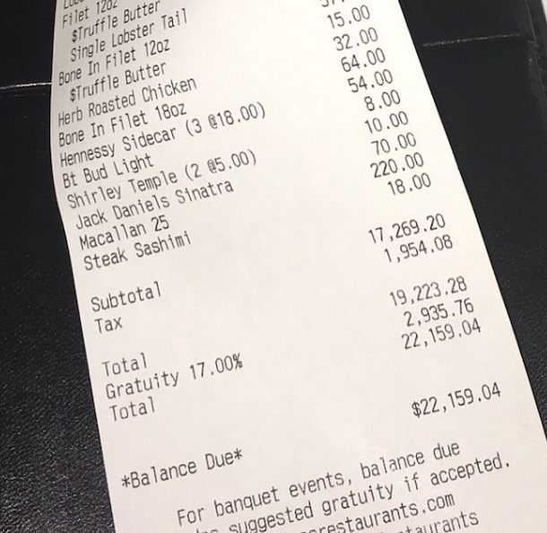 Redskins Rookies Pay $22K Dinner Bill (Pic) | Total Pro Sports