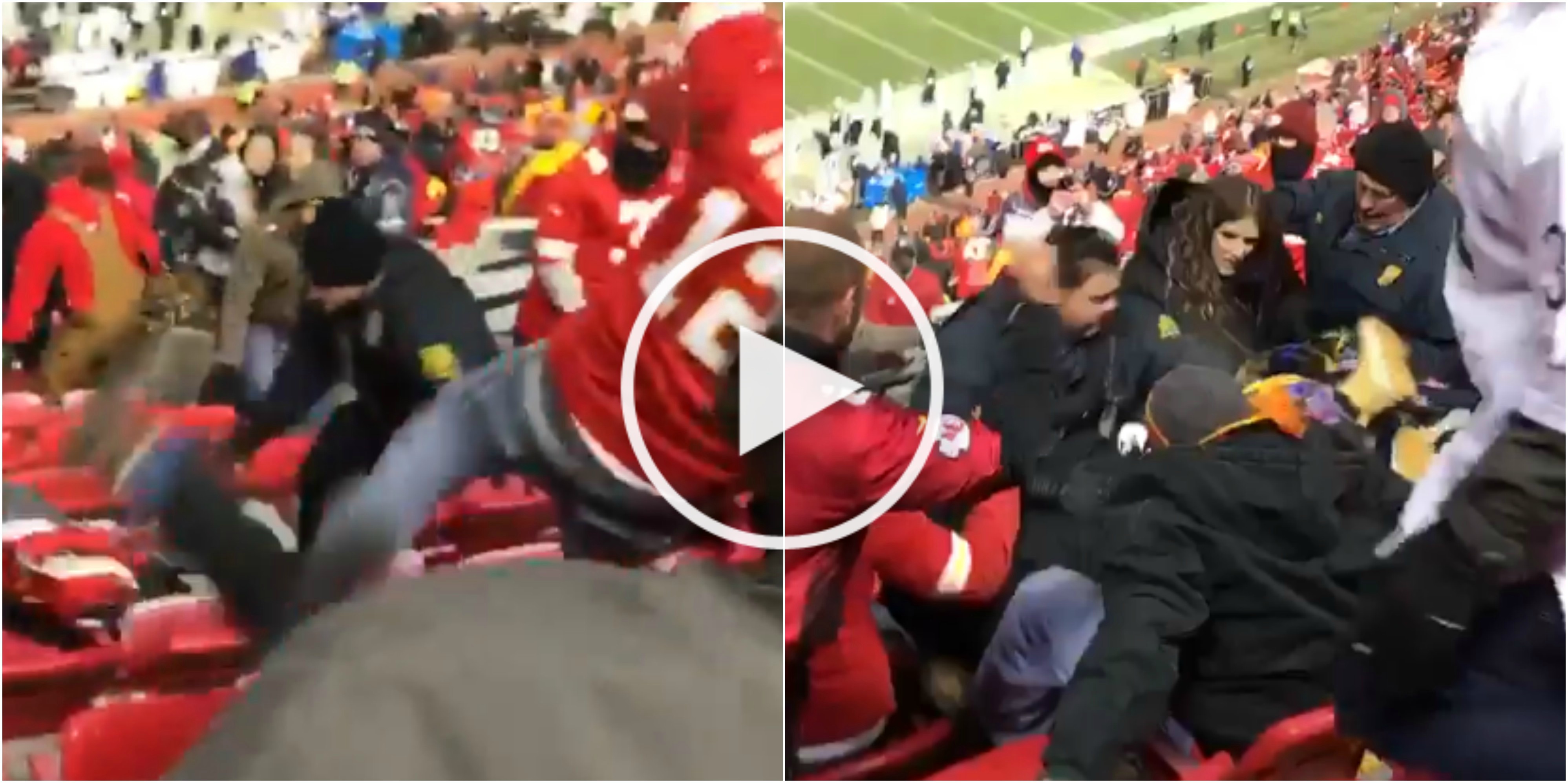 Chiefs & Raiders Fans Get Into a Massive Brawl in The Stands; Multiple