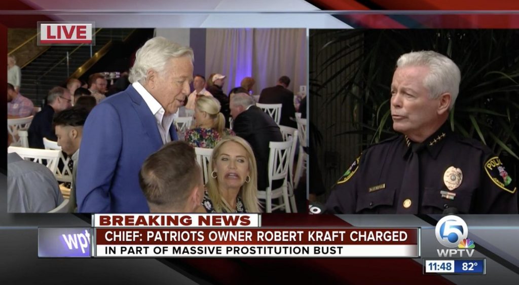 Image result for New England Patriots owner Robert Kraft arrested for soliciting a prostitute in Florida