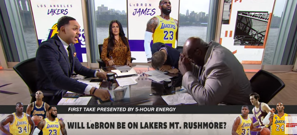 Shaq Max Kellerman Lose Their Minds After Ryan Hollins Says Kobe Mj Couldn T Fill Lebron S Shoes Video Total Pro Sports