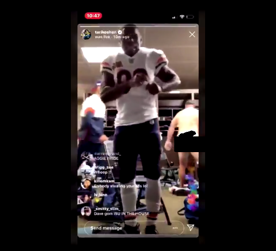 Tarik Cohen Goes On IG Live After MNF & Accidentally Records Kyle Long Nude...