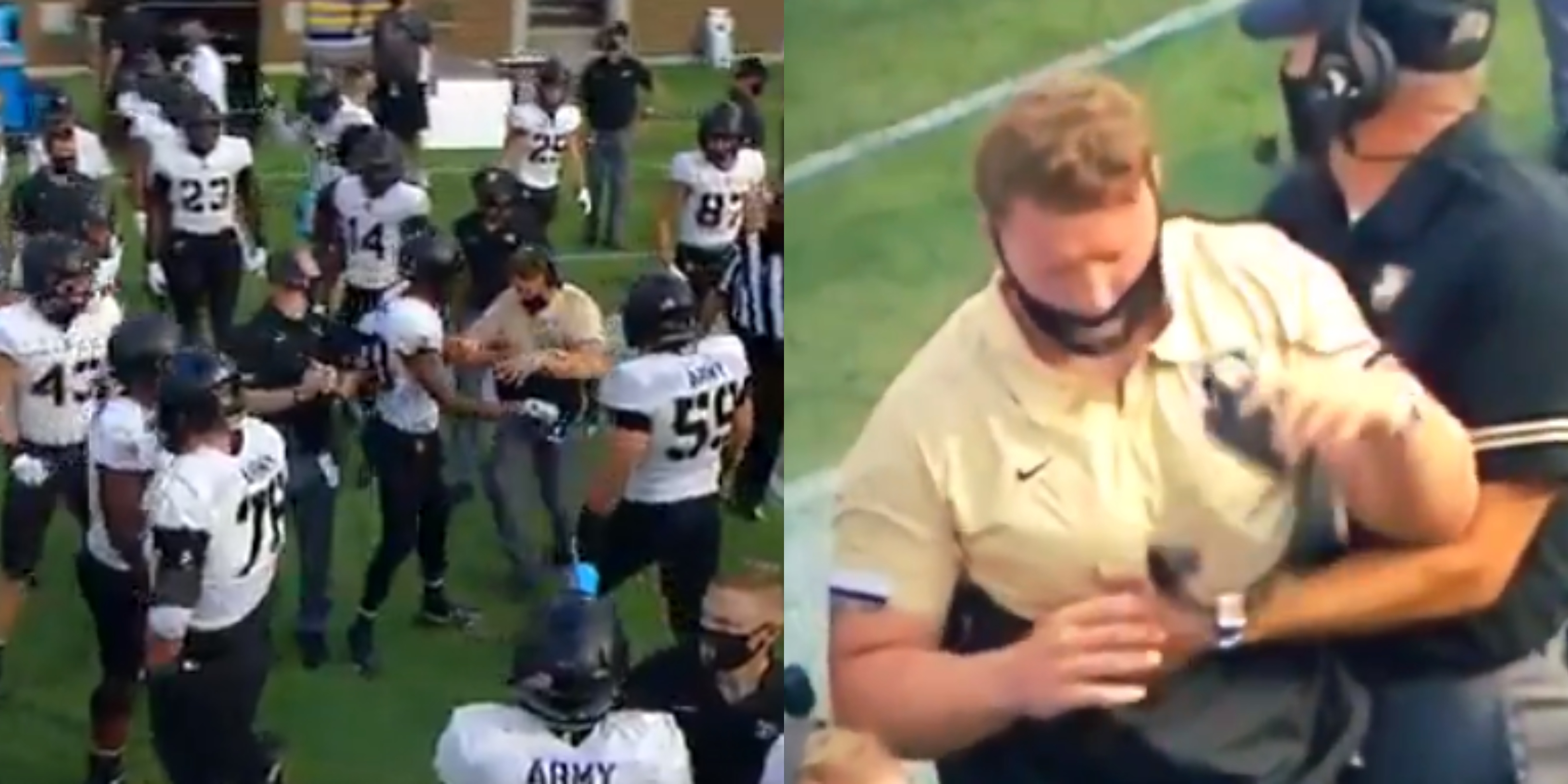 Army Black Knights O-lineman Likely Gave Asst Coach Massive Concussion With  Headbutt (VIDEO)