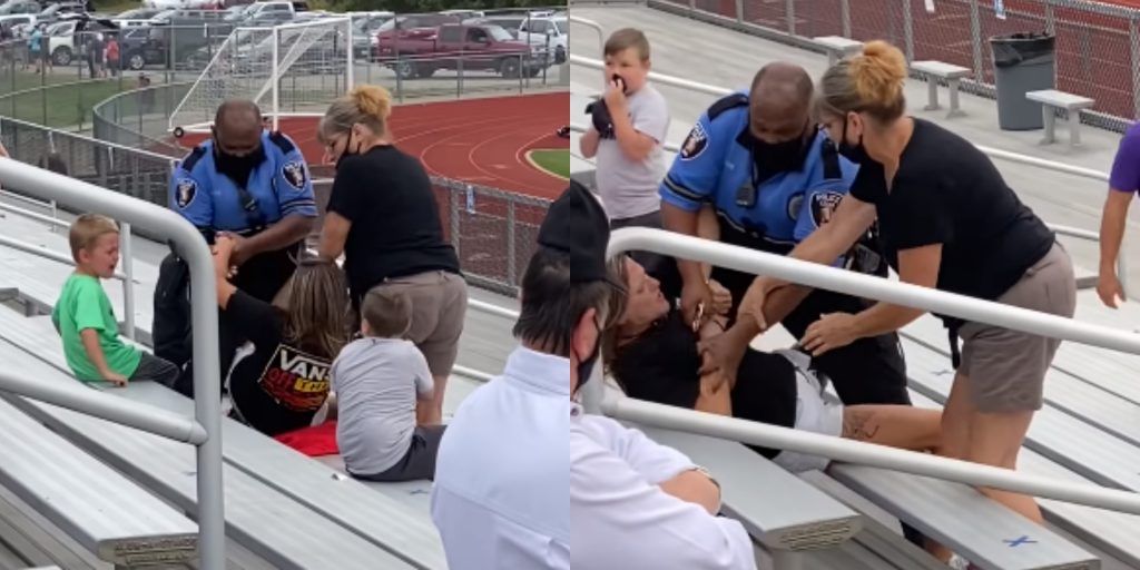 Woman Refused to Wear a Mask at a Middle School Football 