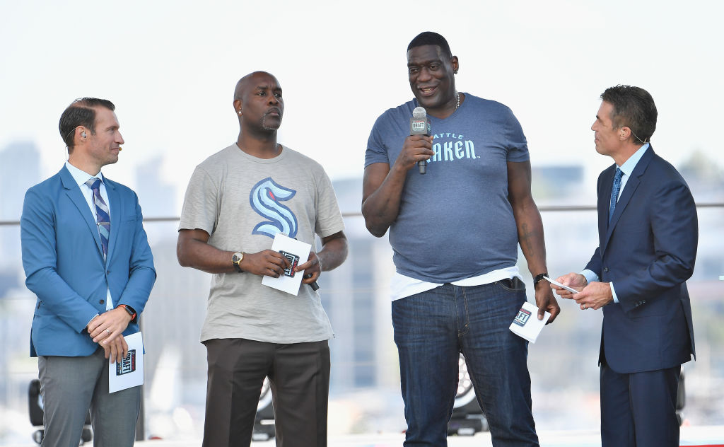 Pray for the T-shirt Shawn Kemp was wearing at the Seattle Kraken's  expansion draft, This is the Loop