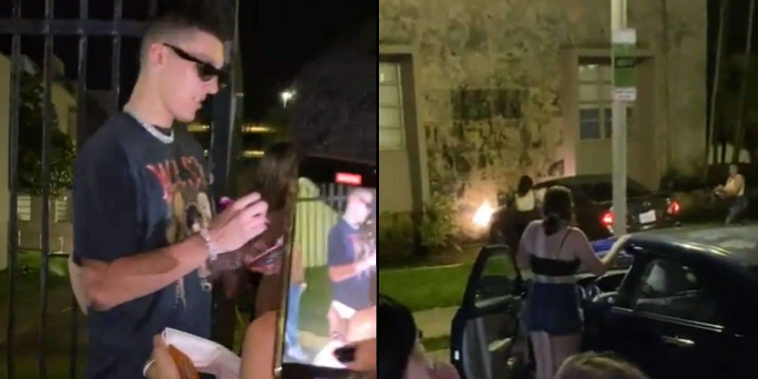 A girl gets so excited to see Tyler Herro, forgets to put her car