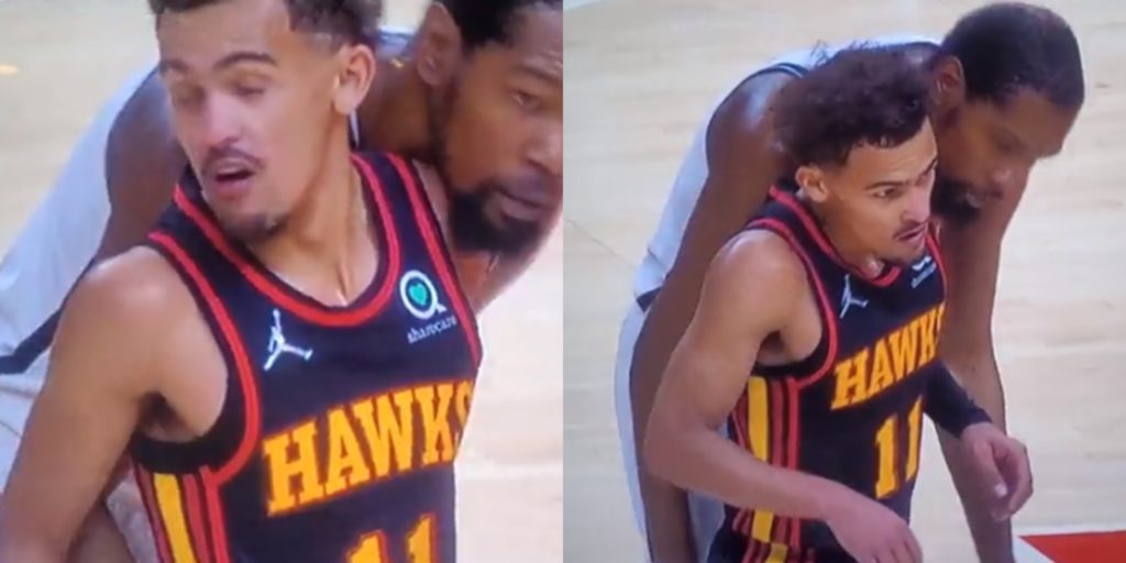 Kevin Durant was enjoying guarding Trae Young a lil bit too much 🤣 