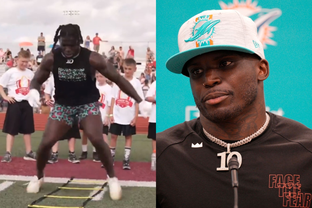 Miami Dolphins WR Tyreek Hill Shows Off His Insane Foot-Speed During ...