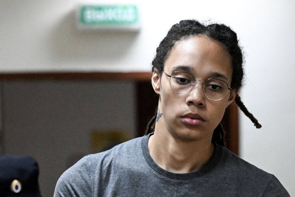 Brittney Griner with glasses on
