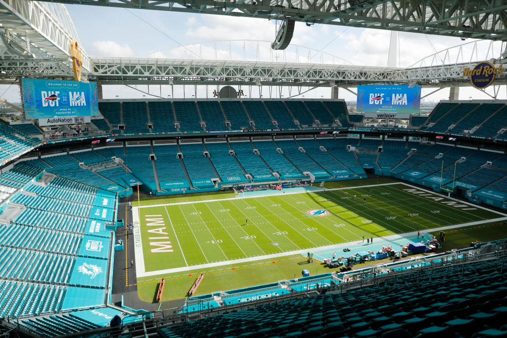 Picture shows Hard Rock Stadium where the Miami Dolphins play