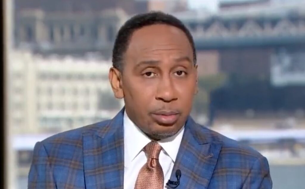 Stephen A. Smith looking at the camera straight ahead