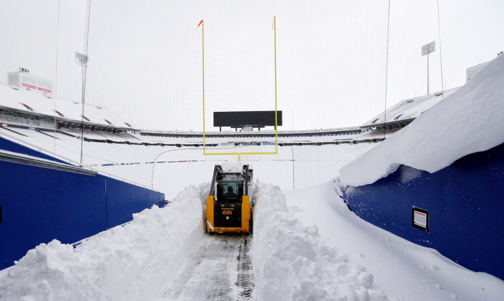 Snow field Bills stadium.