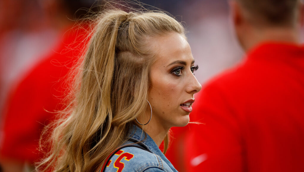 Brittany Mahomes in a jean jacket