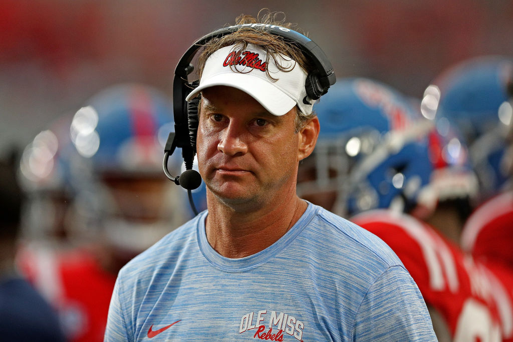 Lane Kiffin with headset on