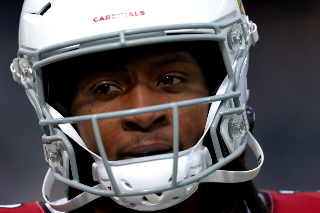 DeAndre Hopkins with his helmet on