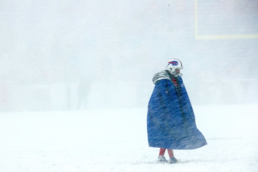 Bills player in snow