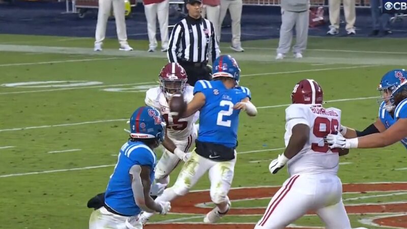 Ole Miss QB suffering facemask