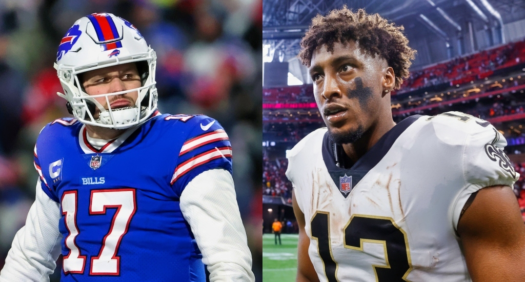 A pic of josh allen and a pic of Michael thomas.