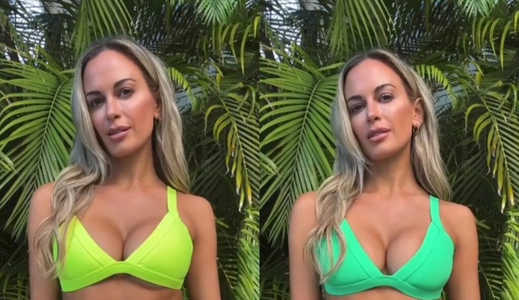 Jena Sims wearing different swimsuits