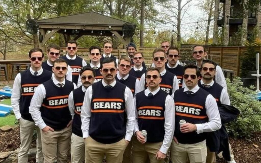 Bears fans dressed as Mike Ditka