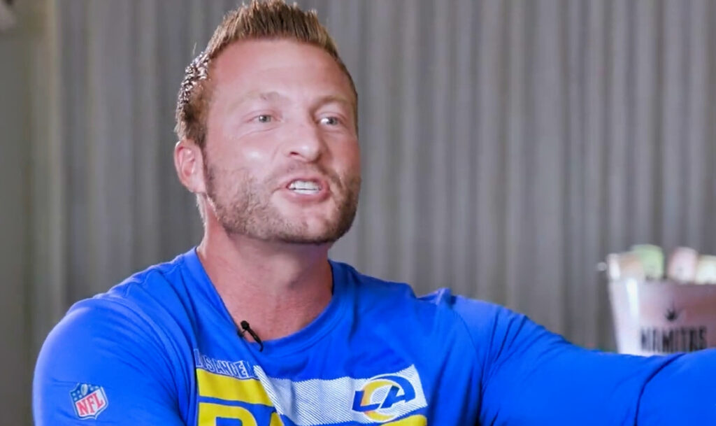 Los Angeles Rams coach Sean McVay during interview with Barstool Sports.