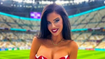 Ivana Knoll posing in revealing outfit at the World Cup