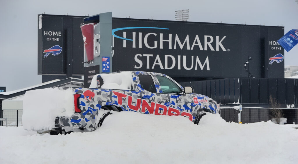 Heavy snowfall at Buffalo Bills' Highmark Stadium