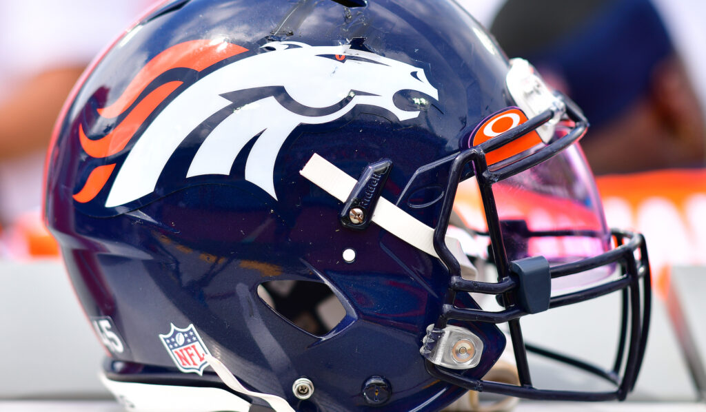 A Denver Broncos helmet.