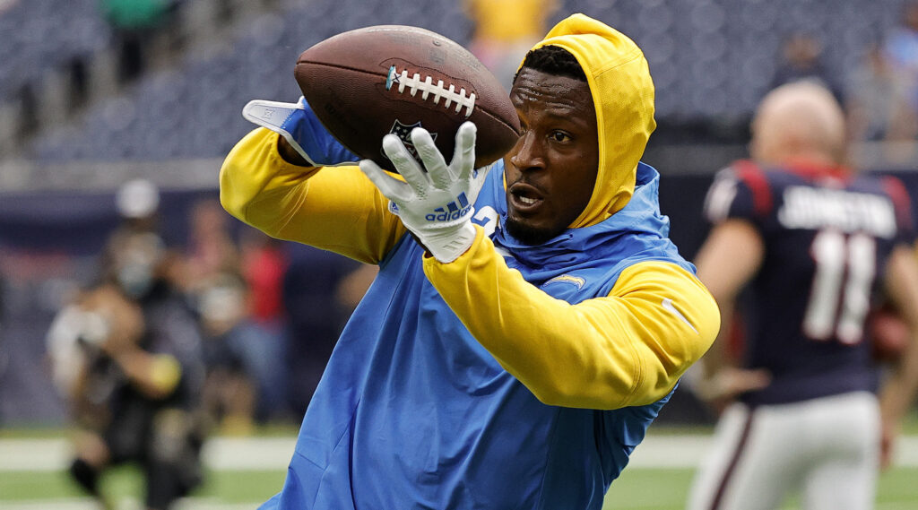 J.C. Jackson warms up before a game.