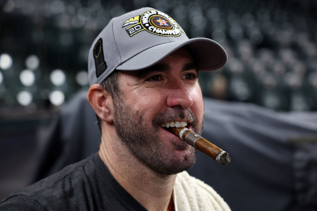 Justin Verlander with cigar in mouth