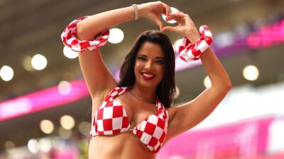 Croatian model Ivana Knoll poses at World Cup