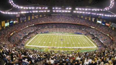 Photo of the New Orleans Saints' Caesars Superdome from above