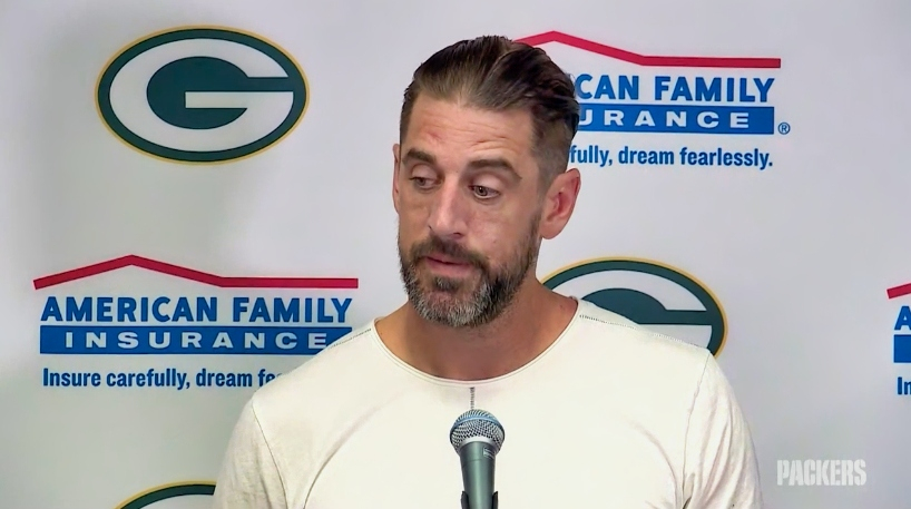 Green Bay Packers QB Aaron Rodgers Speaks to reporters.