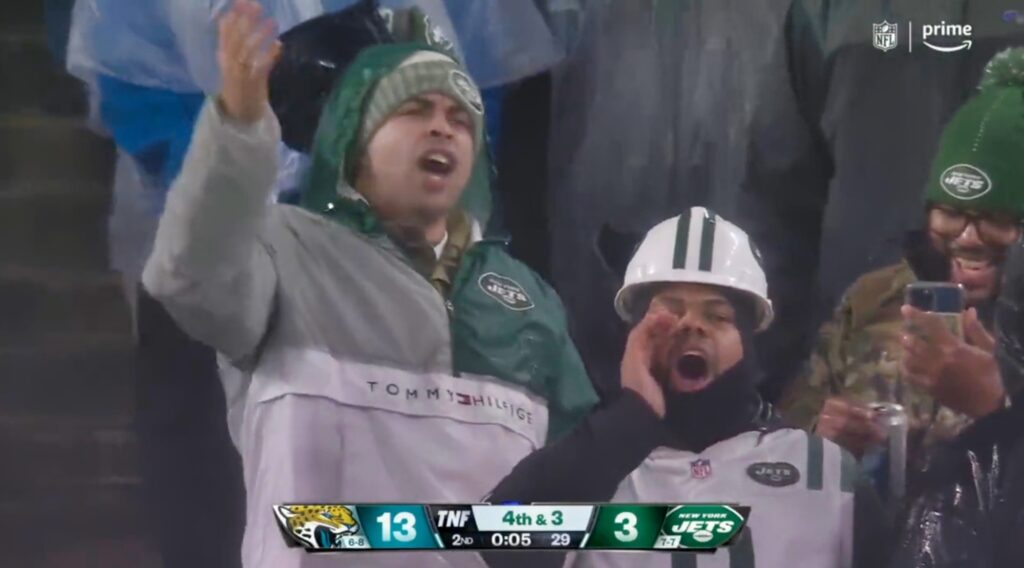 Jets fans yell and boo Zach Wilson.