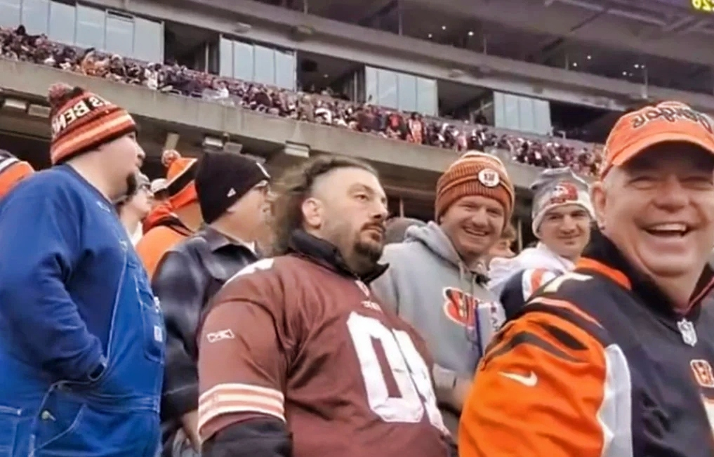 Browns and Bengals fans in the stands