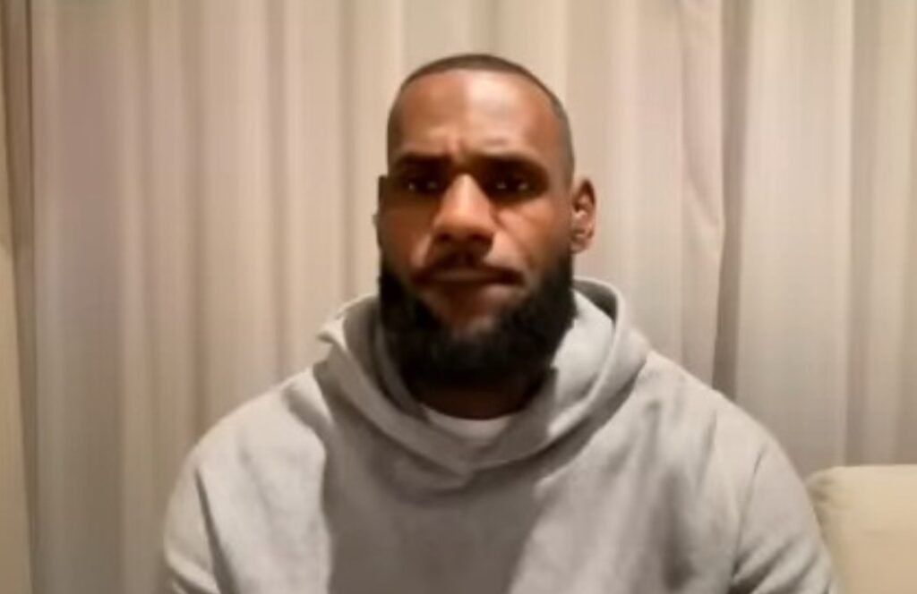 LeBron sitting at home
