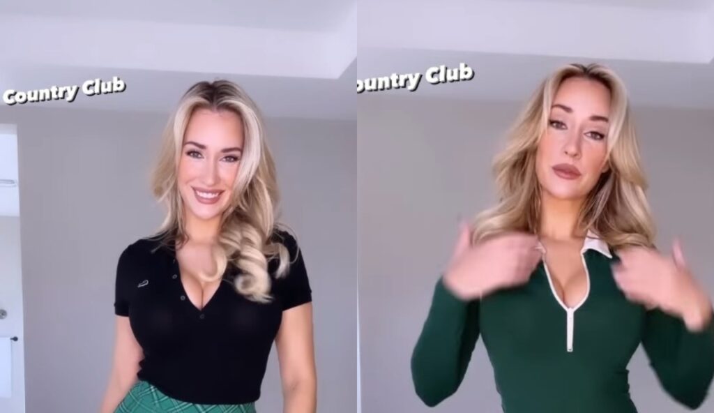 Paige Spiranac trying on different outfits