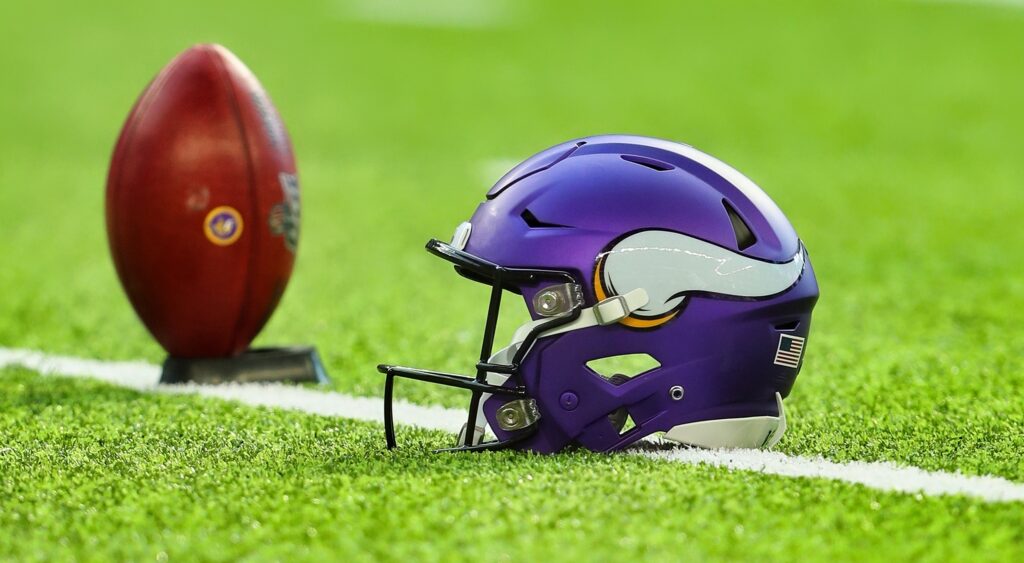 Vikings helmet and ball