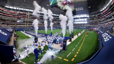 Smoke at the Dallas Cowboys home stadium