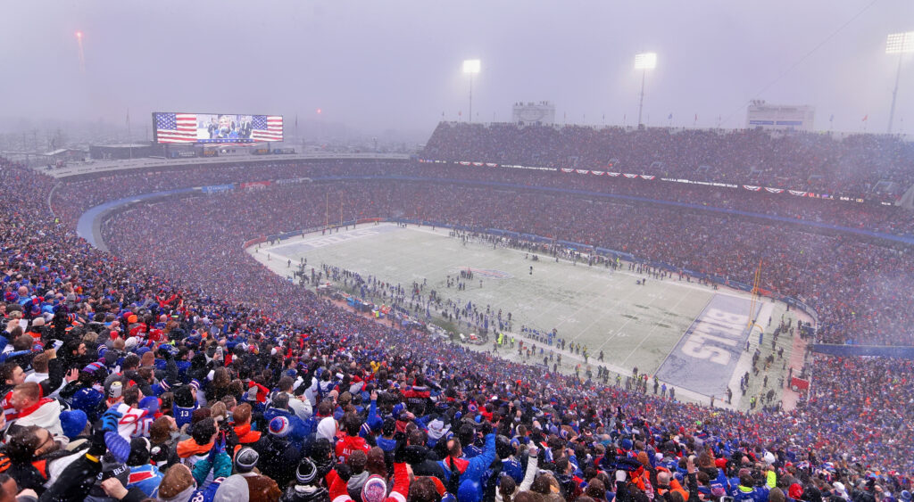 A shot of Highmark Stadium for the Bengals-Bills Divisional Round playoff game.