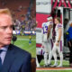 Photo of Joe Buck calling a game and photo of distraught Bills players after Damar Hamlin incident
