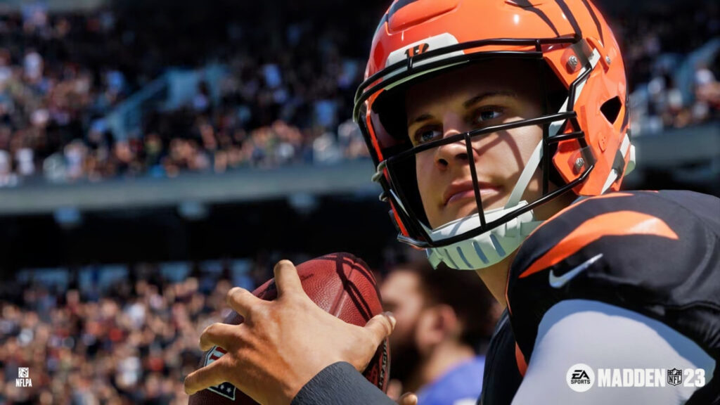 An image of Cincinnati Bengals quarterback Joe Burrow in EA Sports' "Madden 23".