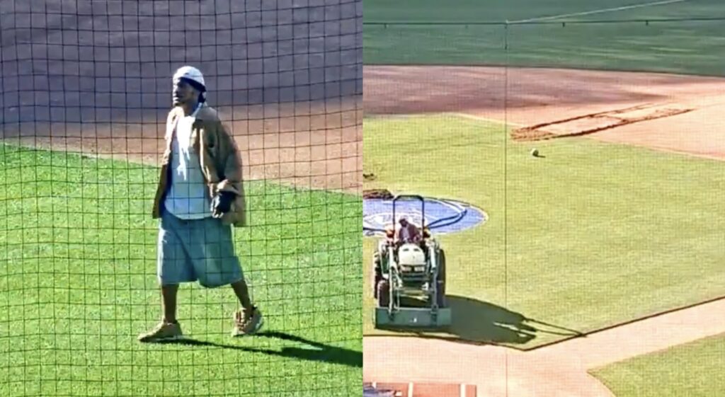 fan on field while picture shows fan on tractor