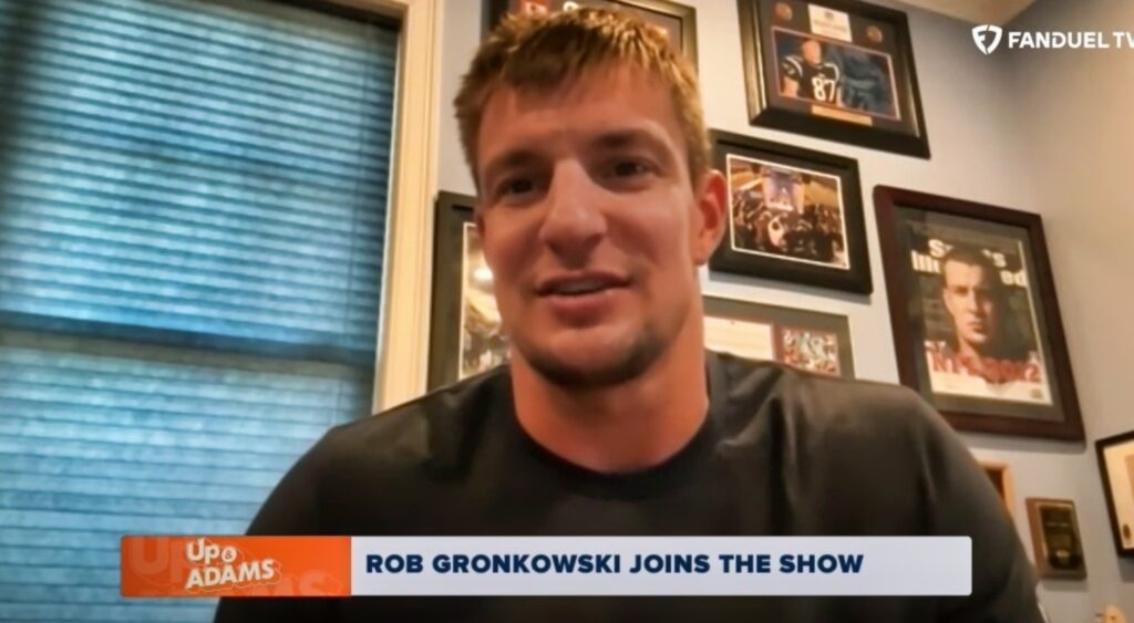 Rob Gronkowski doing interview from home