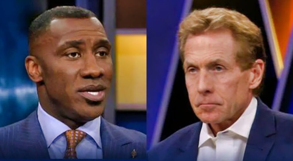 Skip Bayless-Shannon Sharpe in suits on show