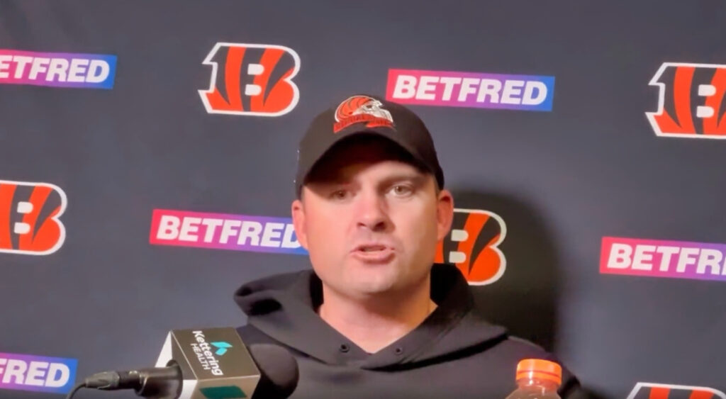 Zac Taylor with Bengals cap on