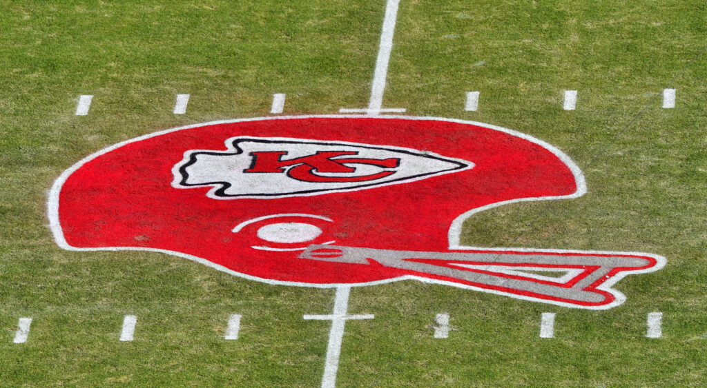 Kansas City Chiefs logo on football field