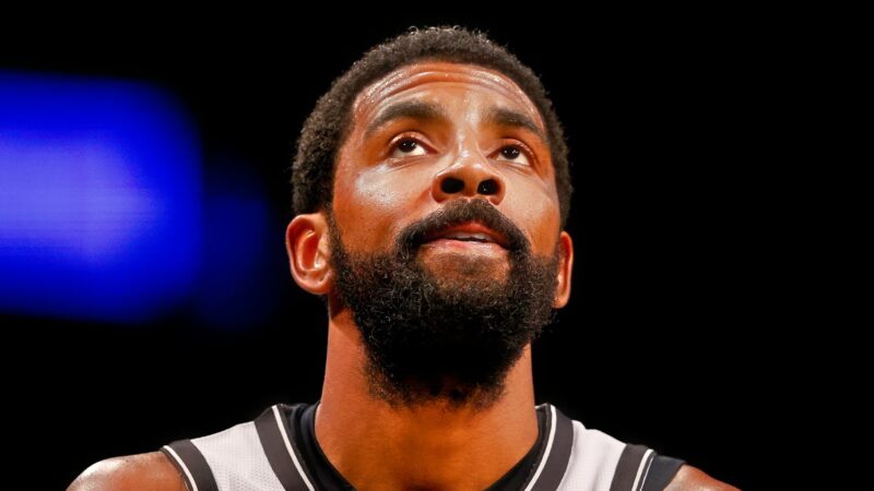 Kyrie Irving looking up