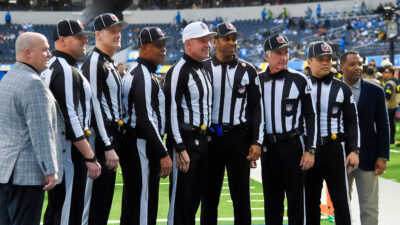NFL referees posing for group photo