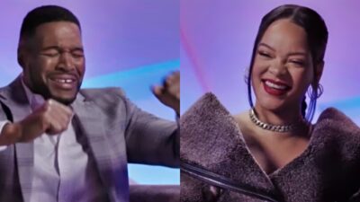 Photos of Michael Strahan and Rihanna in interview